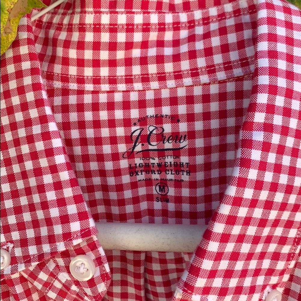 Jcrew Button Down. Red Gingham - image 2